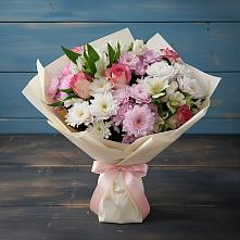 Букет цветов из:  Хризантемы, Альстромерии и Розы в Царево