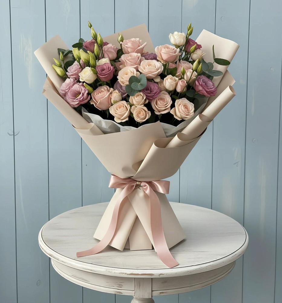 Букет цветов из: Розы и Лизиантусы в Царево