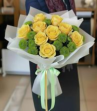 Букет цветов из:  Хризантемы и Розы в Царево