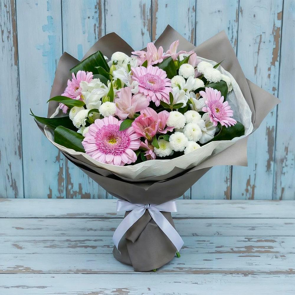 Букет цветов из: Герберы, Альстромерии и Хризантемы в Царево