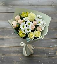 Букет цветов из:  Альстромерии, Розы и Хризантемы в Царево