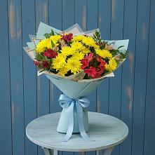 Букет цветов из:  Альстромерии и Хризантемы в Царево