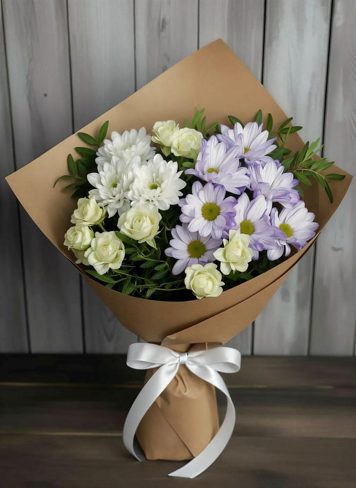 Букет цветов из: Хризантемы и Розы в Царево