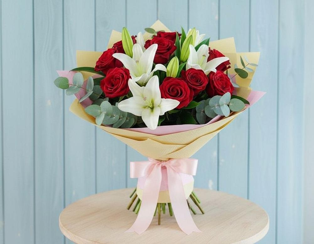Букет цветов из: Лилии и Розы в Царево